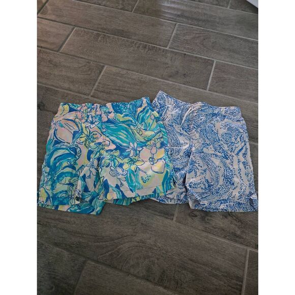 Lot‎ of Lilly Pulitzer Boys Capri Swim Trunks Blue White Size Large - Picture 1 of 7